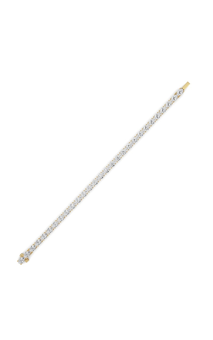 13Cttw Oval Shaped Lab Grown Diamond (F/VS) Classic Line Bracelet in 14K Gold