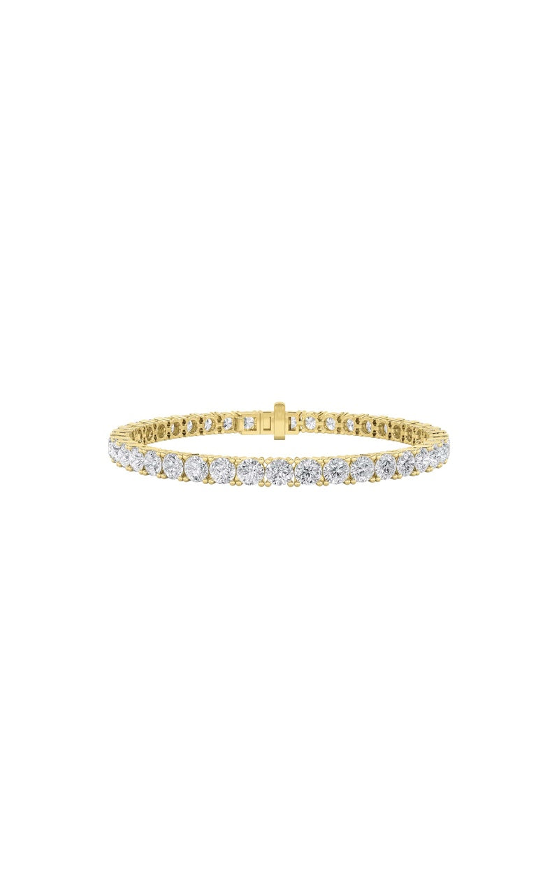 14Cttw Round Shaped Lab Grown Diamond (F/VS) Classic Tennis Bracelet in 14K Gold