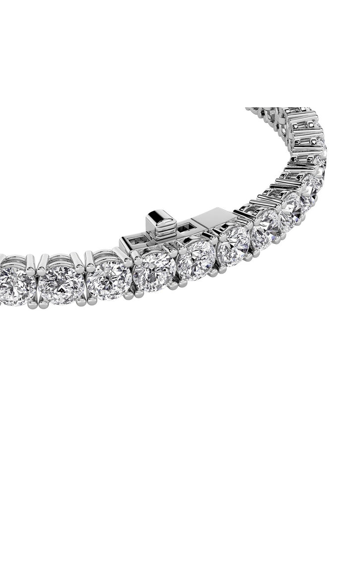 15Cttw Round Shaped Lab Grown Diamond (F/VS) Tennis Bracelet in 14K Gold