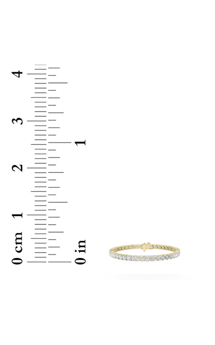 15Cttw Round Shaped Lab Grown Diamond (F/VS) Tennis Bracelet in 14K Gold