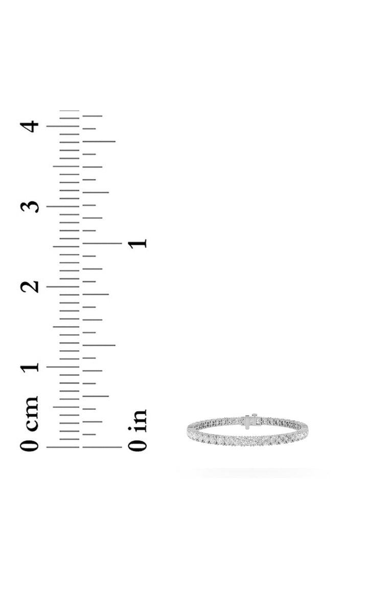 5Cttw Round Shaped Lab Grown Diamond (F/VS) Tennis Bracelet in 14K Gold