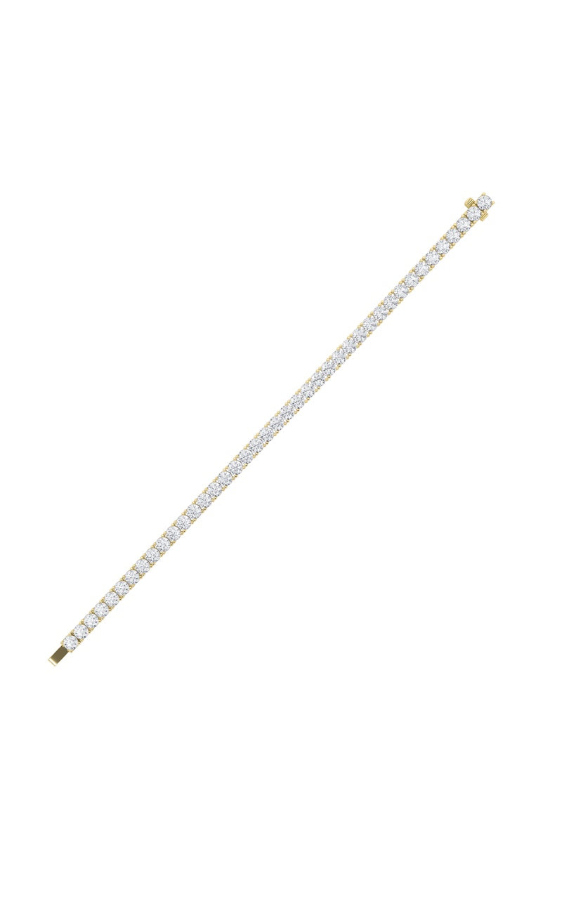 5Cttw Round Shaped Lab Grown Diamond (F/VS) Tennis Bracelet in 14K Gold