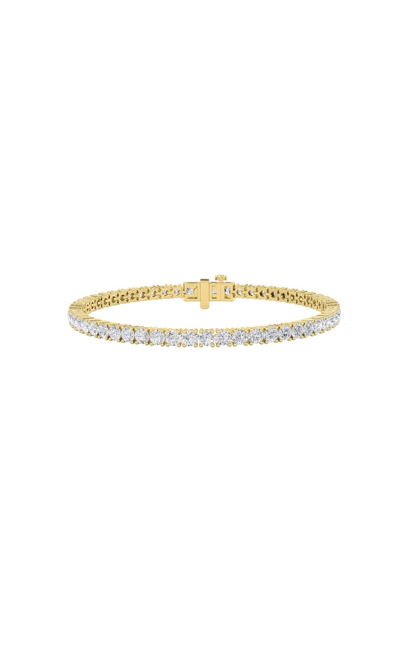 6Cttw Round Shaped Lab Grown Diamond (F/VS) Tennis Bracelet in 14K Gold