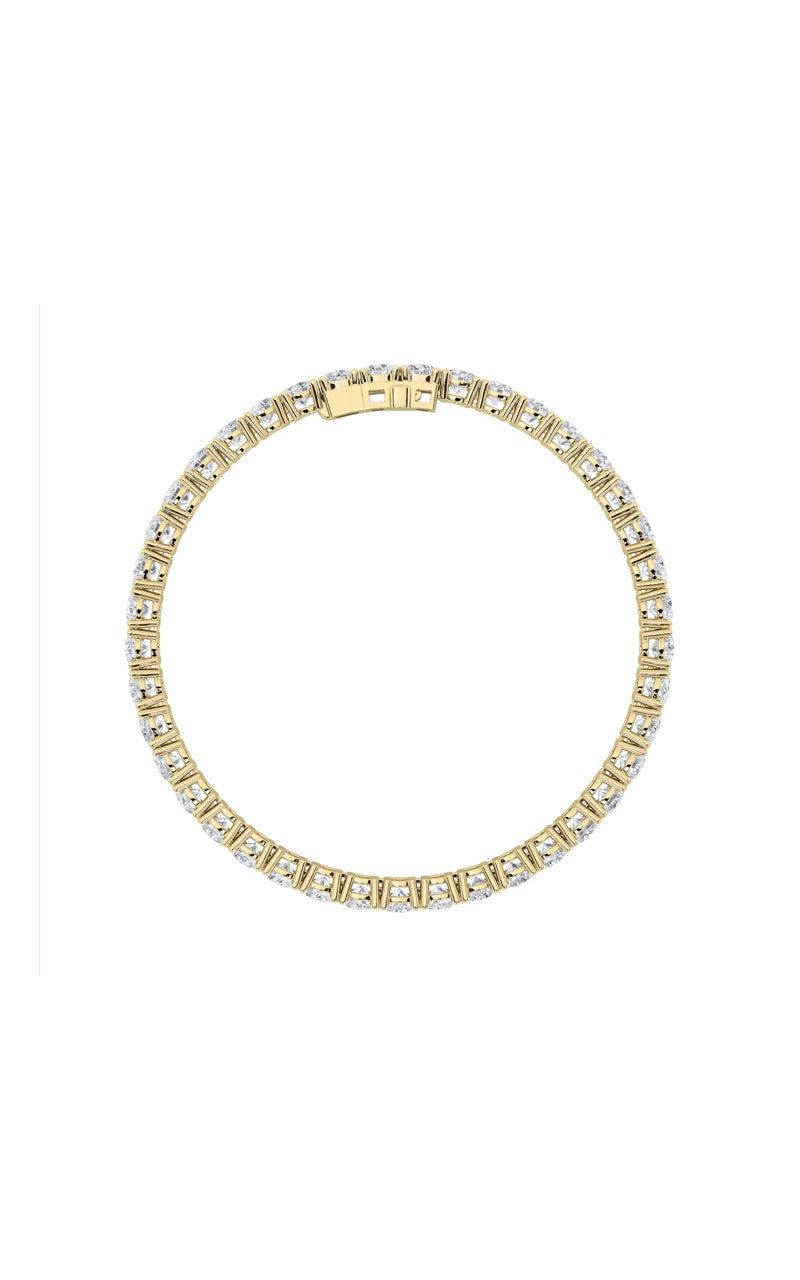 6Cttw Round Shaped Lab Grown Diamond (F/VS) Tennis Bracelet in 14K Gold