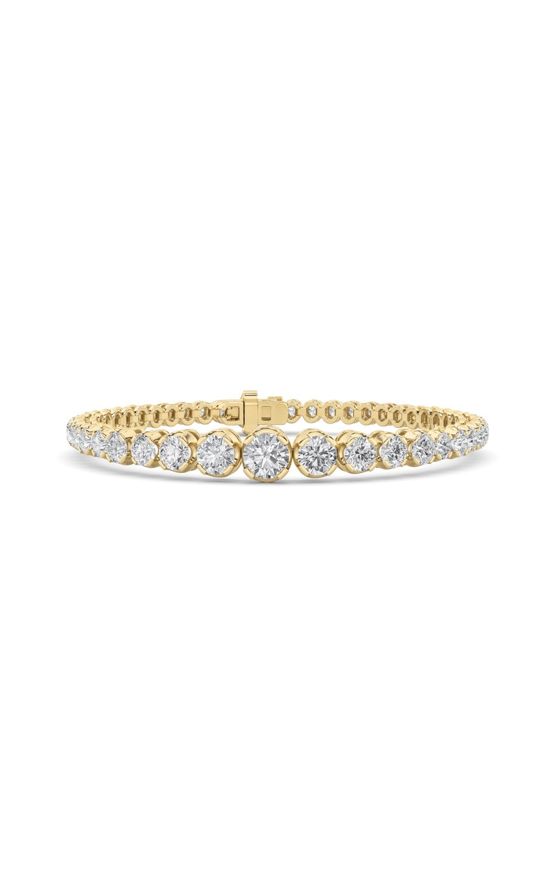 5Cttw Round Shaped Lab Grown Diamond (F/VS) Graduating Tennis Bracelet in 14K Gold