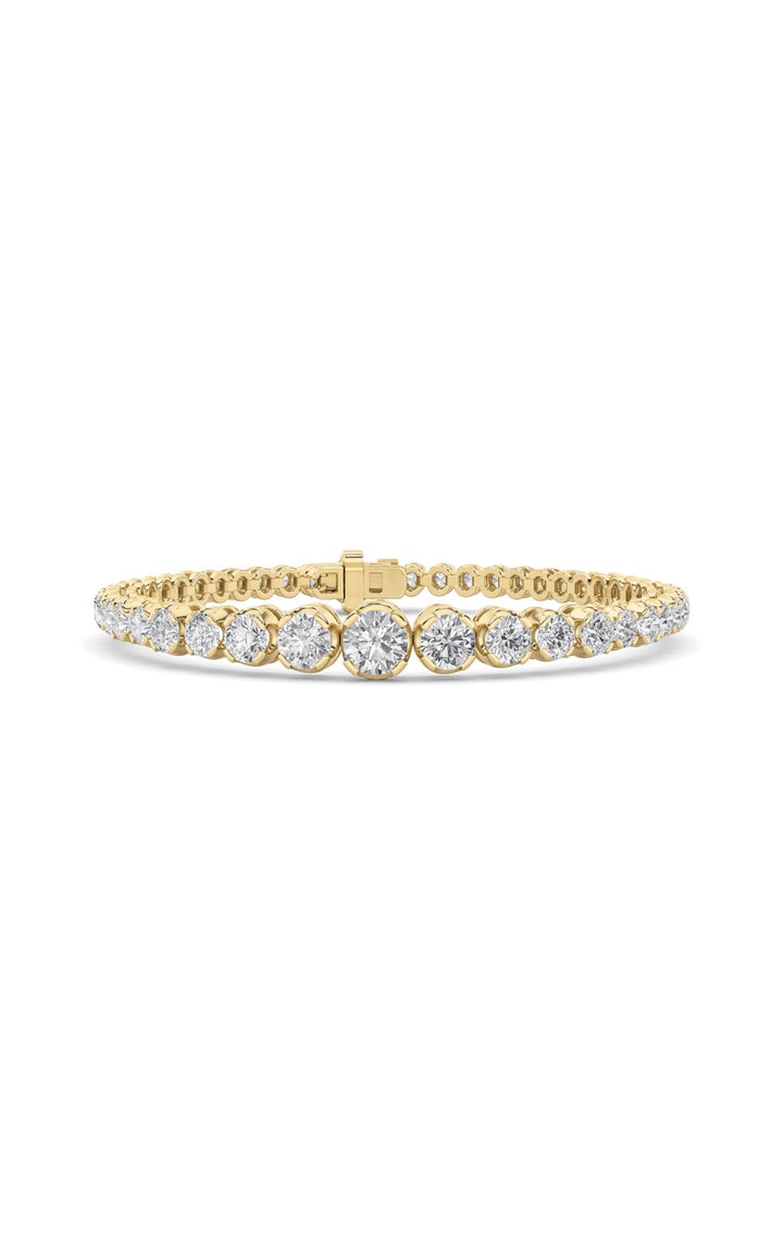 5Cttw Round Shaped Lab Grown Diamond (F/VS) Graduating Tennis Bracelet in 14K Gold
