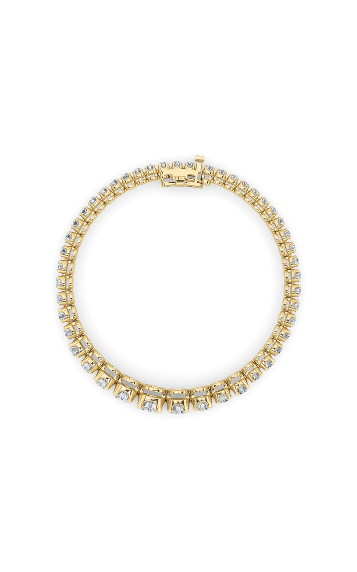 5Cttw Round Shaped Lab Grown Diamond (F/VS) Graduating Tennis Bracelet in 14K Gold