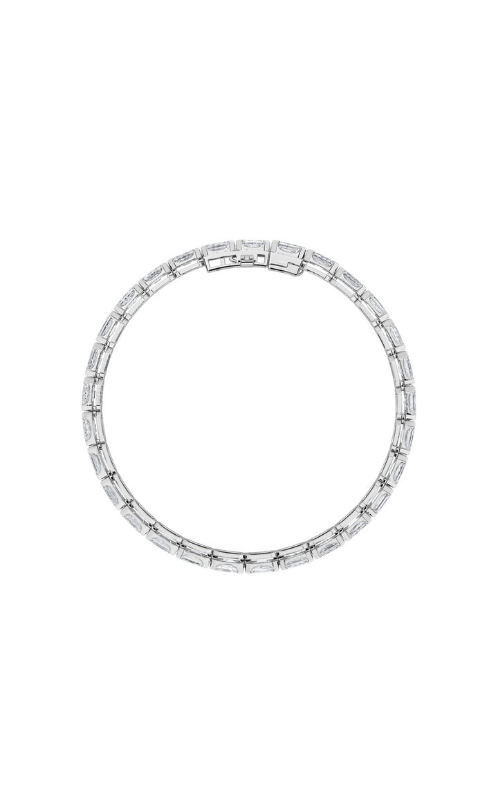 12Cttw Emerald Shaped Lab Grown Diamond (F/VS) Tennis Bracelet in 14K Gold