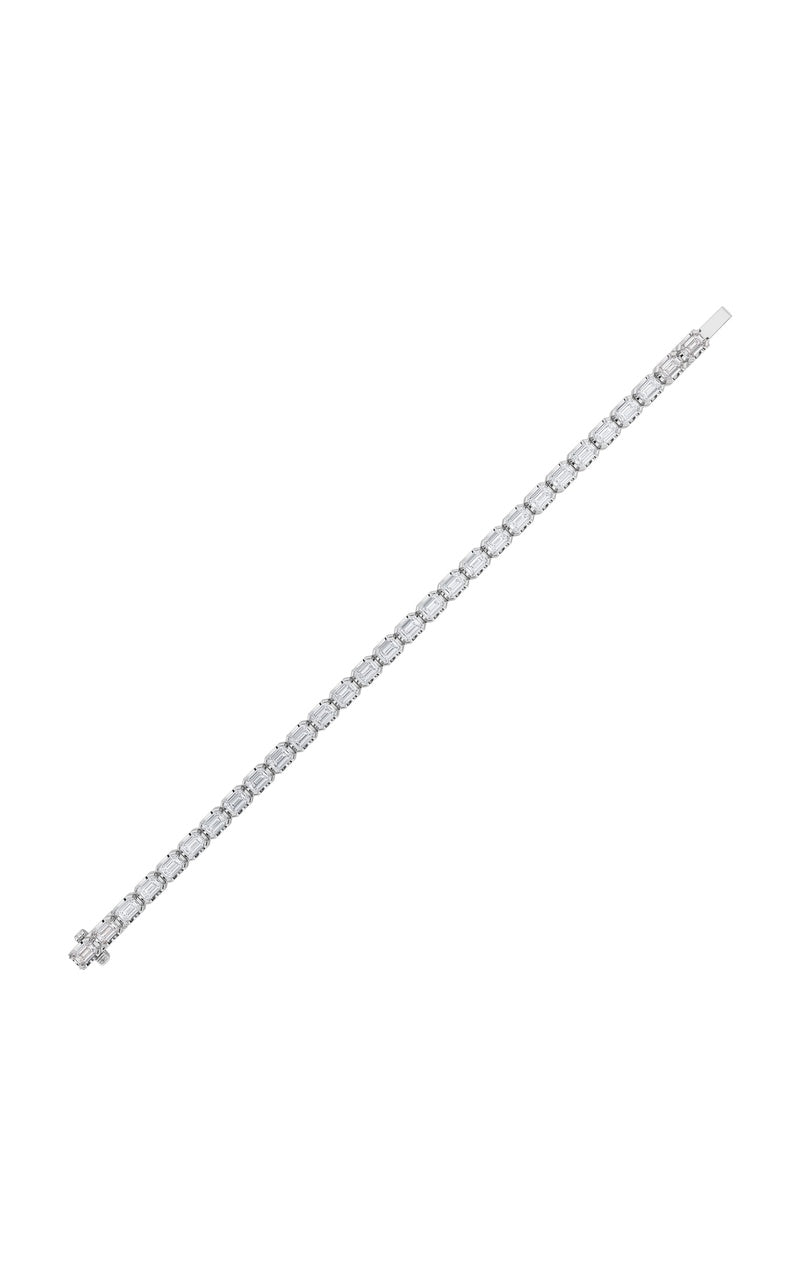 12Cttw Emerald Shaped Lab Grown Diamond (F/VS) Tennis Bracelet in 14K Gold