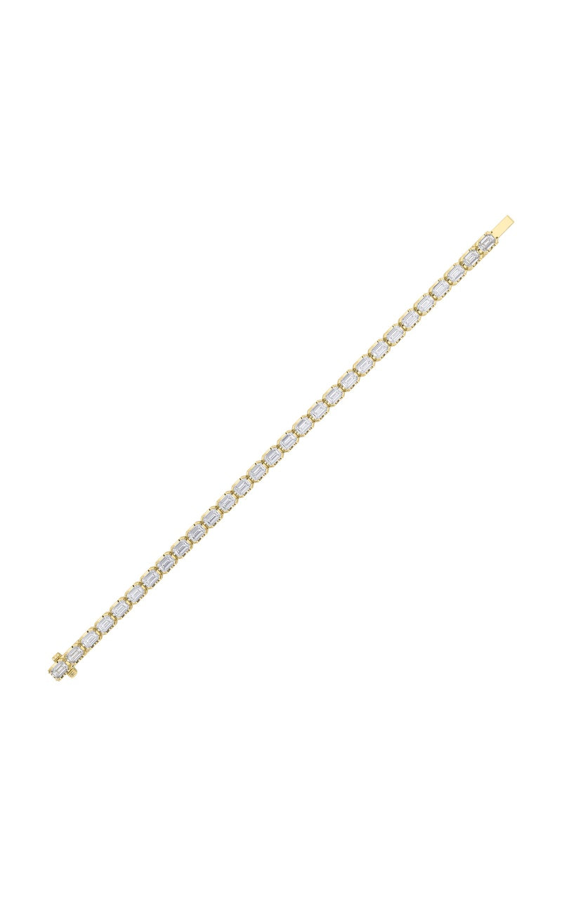 12Cttw Emerald Shaped Lab Grown Diamond (F/VS) Tennis Bracelet in 14K Gold