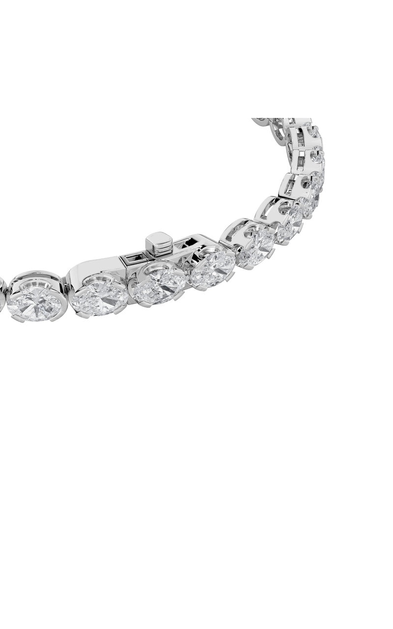 11Cttw Oval Shaped Lab Grown Diamond (F/VS) Bracelet in 14K Gold