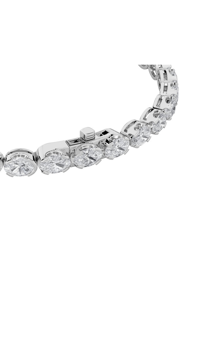 11Cttw Oval Shaped Lab Grown Diamond (F/VS) Bracelet in 14K Gold