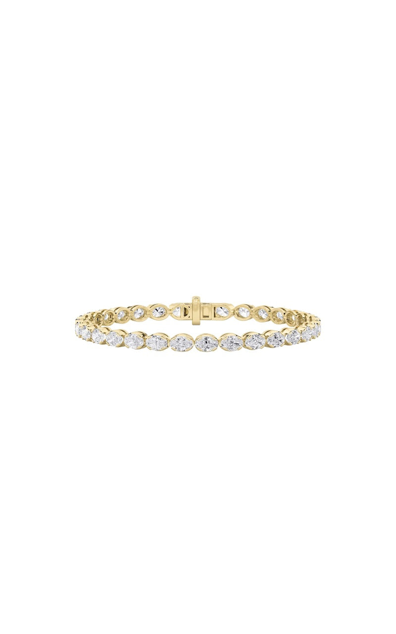 11Cttw Oval Shaped Lab Grown Diamond (F/VS) Bracelet in 14K Gold
