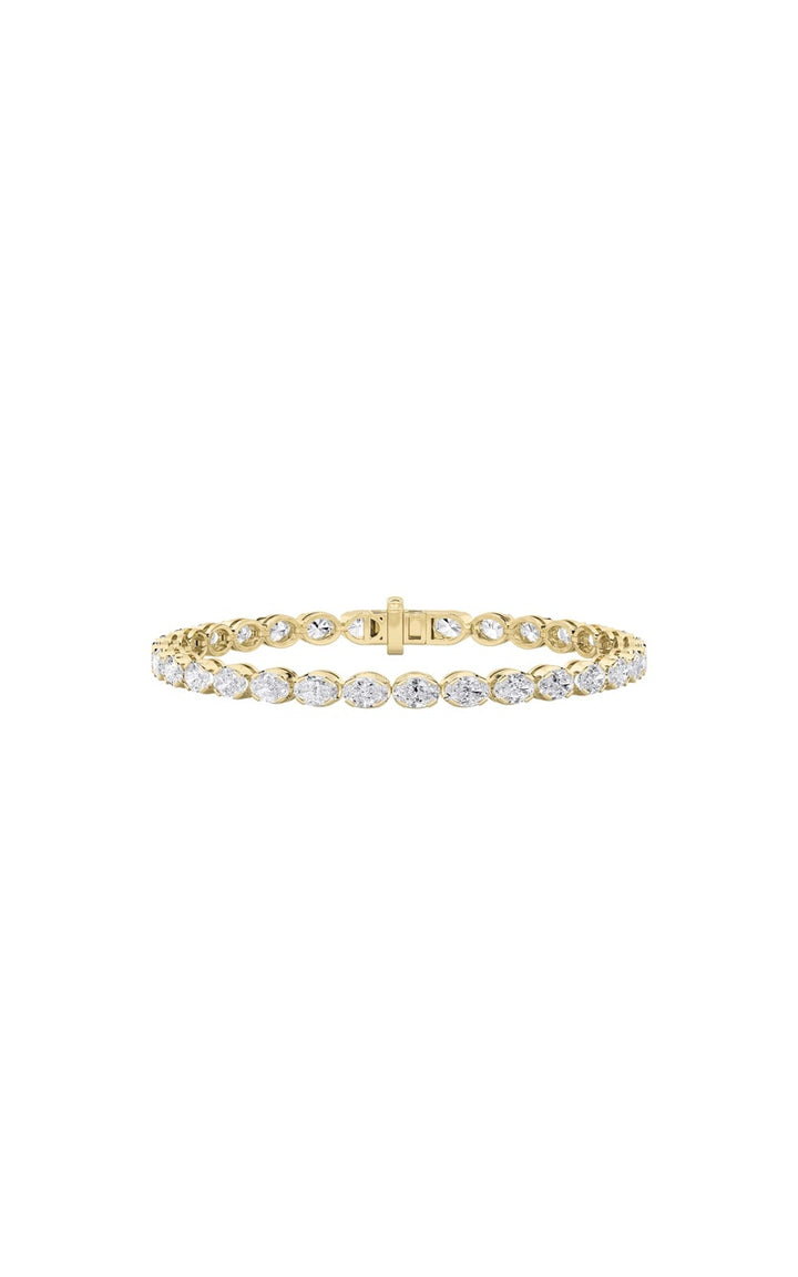 11Cttw Oval Shaped Lab Grown Diamond (F/VS) Bracelet in 14K Gold
