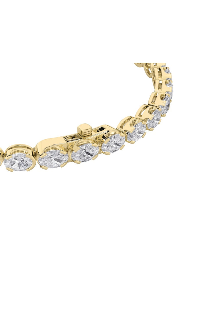 11Cttw Oval Shaped Lab Grown Diamond (F/VS) Bracelet in 14K Gold