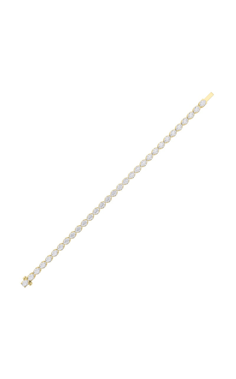7Cttw Oval Shaped Lab Grown Diamond (F/VS) Tennis Bracelet in 14K Gold