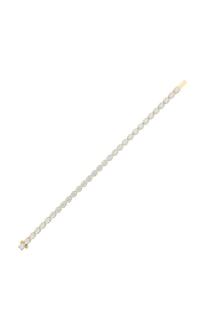 7Cttw Oval Shaped Lab Grown Diamond (F/VS) Tennis Bracelet in 14K Gold