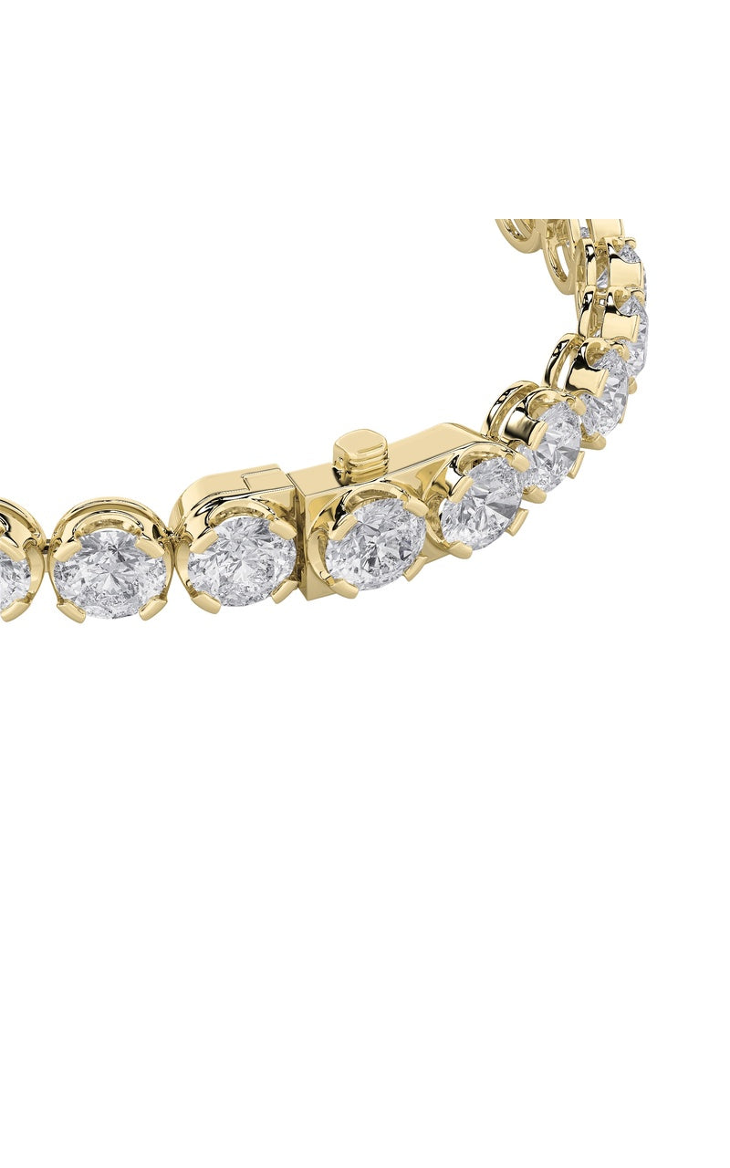 15Cttw Round Shaped Lab Grown Diamond (F/VS) Bracelet in 14K Gold