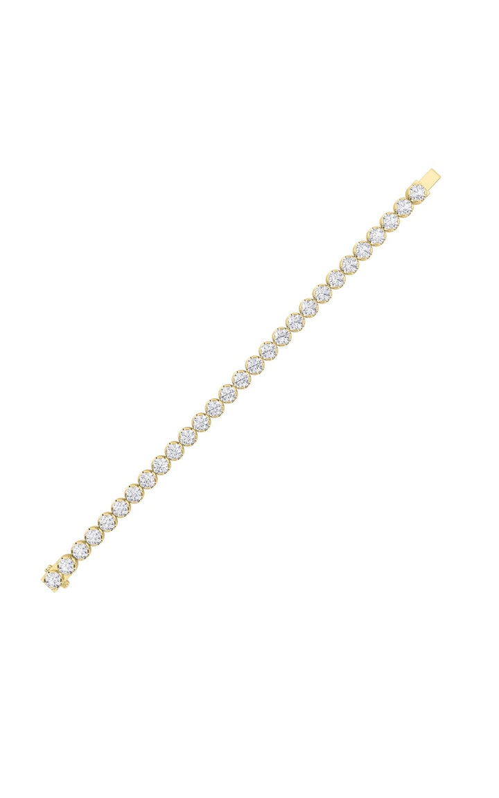 15Cttw Round Shaped Lab Grown Diamond (F/VS) Bracelet in 14K Gold