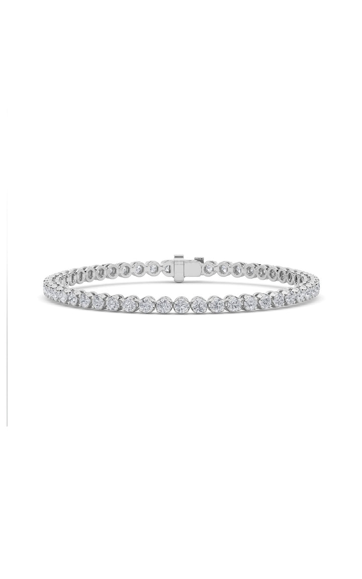 3Cttw Round Shaped Lab Grown Diamond (F/VS) Tennis Bracelet in 14K Gold