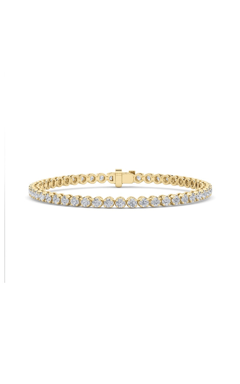 3Cttw Round Shaped Lab Grown Diamond (F/VS) Tennis Bracelet in 14K Gold