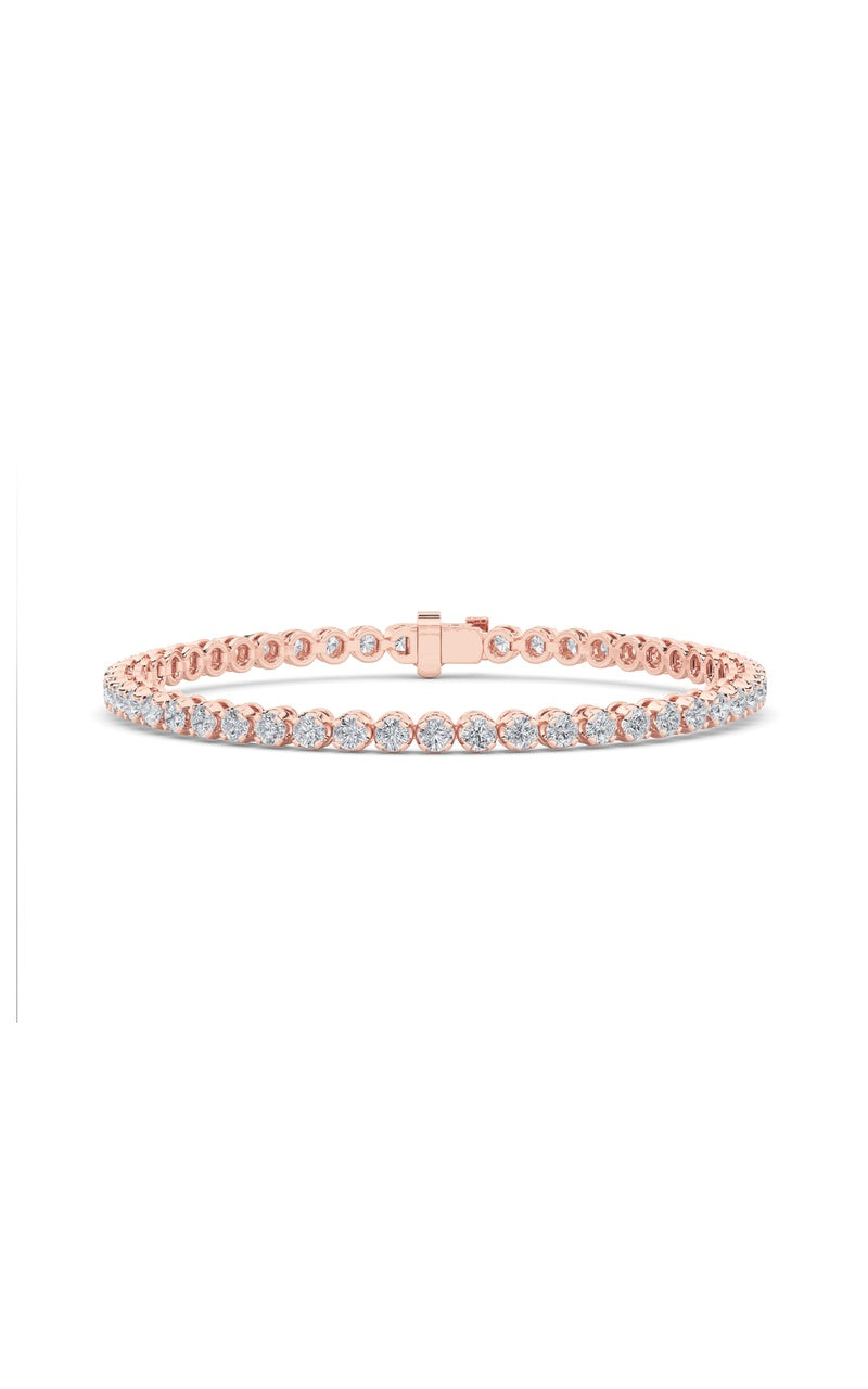3Cttw Round Shaped Lab Grown Diamond (F/VS) Tennis Bracelet in 14K Gold