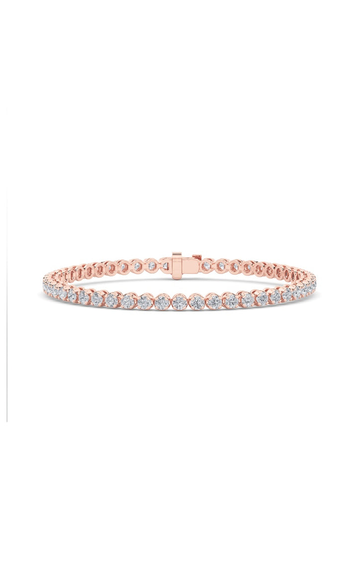3Cttw Round Shaped Lab Grown Diamond (F/VS) Tennis Bracelet in 14K Gold