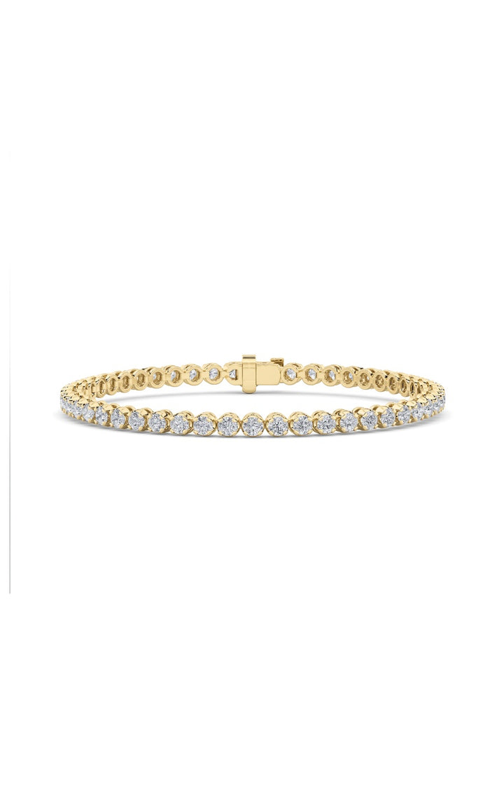 5Cttw Round Shaped Lab Grown Diamond (F/VS) Tennis Bracelet in 14K Gold