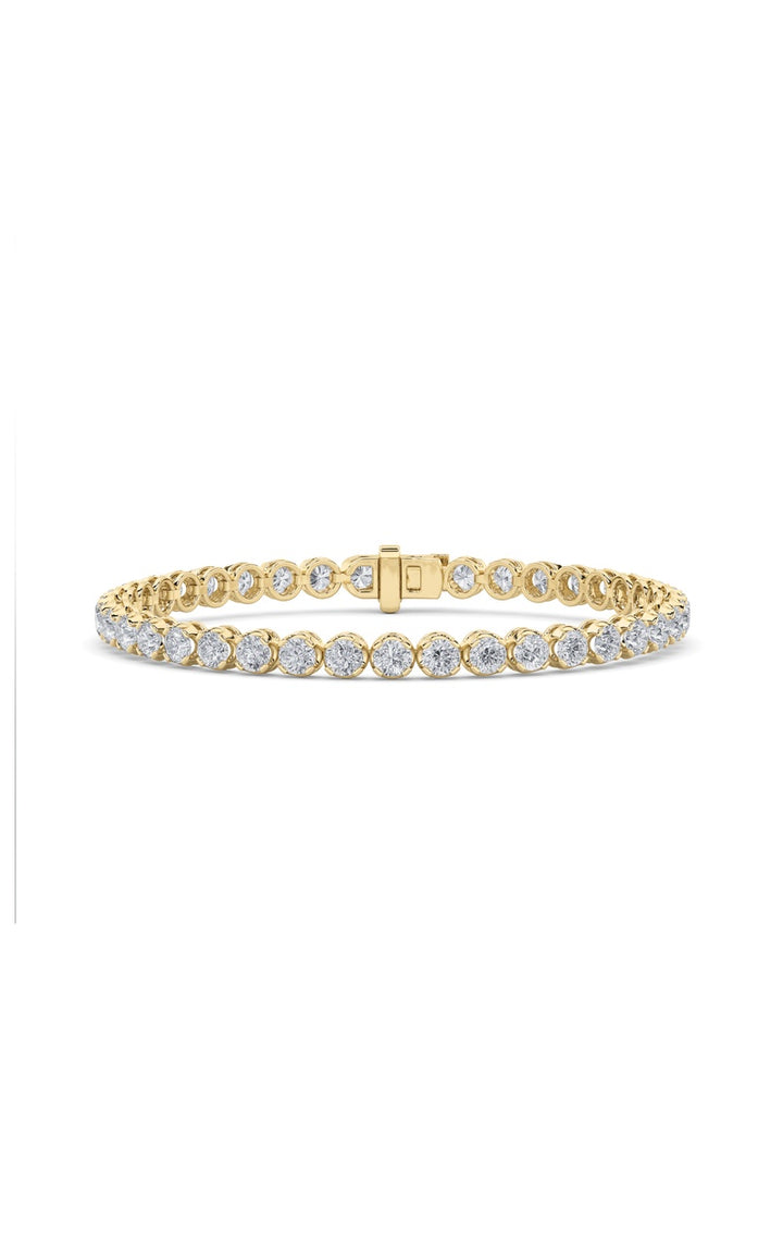 7CTW Round Shaped Lab Grown Diamond (F/VS)  Bracelet in 14K Gold