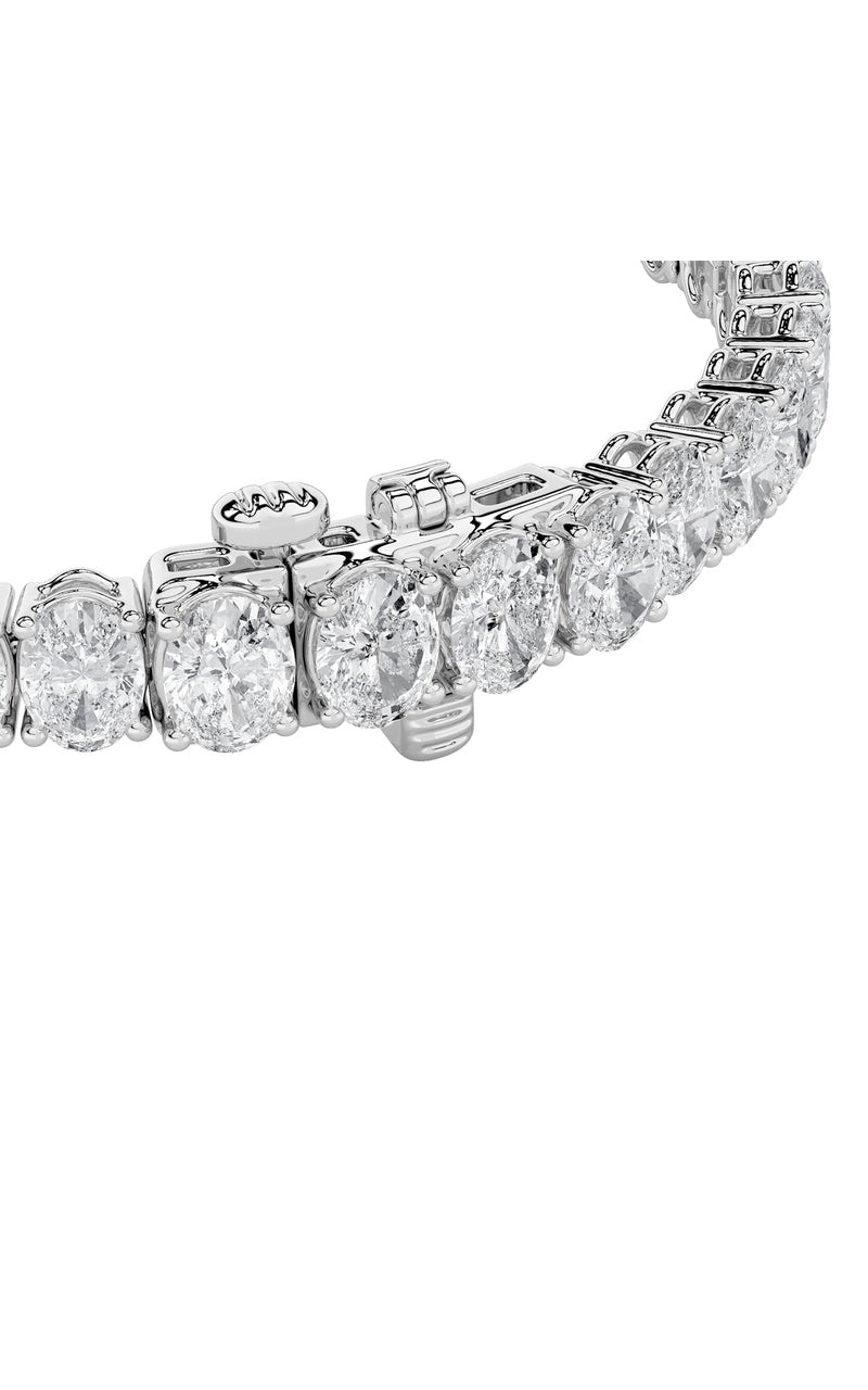 15Cttw Oval Shaped Lab Grown Diamond (F/VS) East West Line Bracelet in 14K Gold