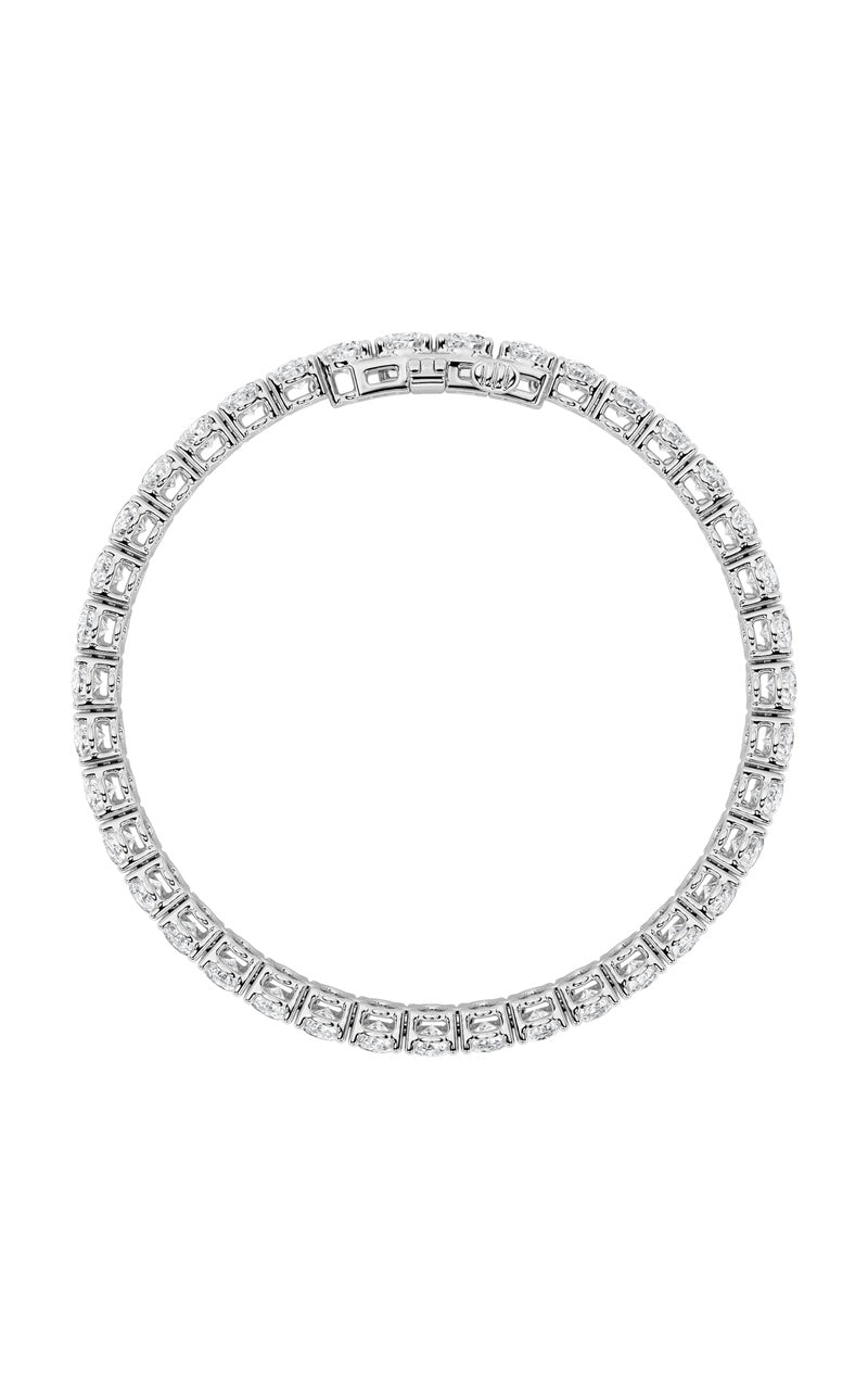 15Cttw Oval Shaped Lab Grown Diamond (F/VS) East West Line Bracelet in 14K Gold