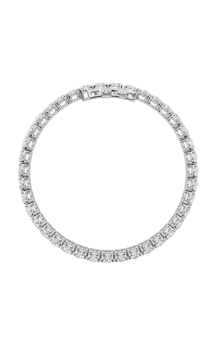 15Cttw Oval Shaped Lab Grown Diamond (F/VS) East West Line Bracelet in 14K Gold