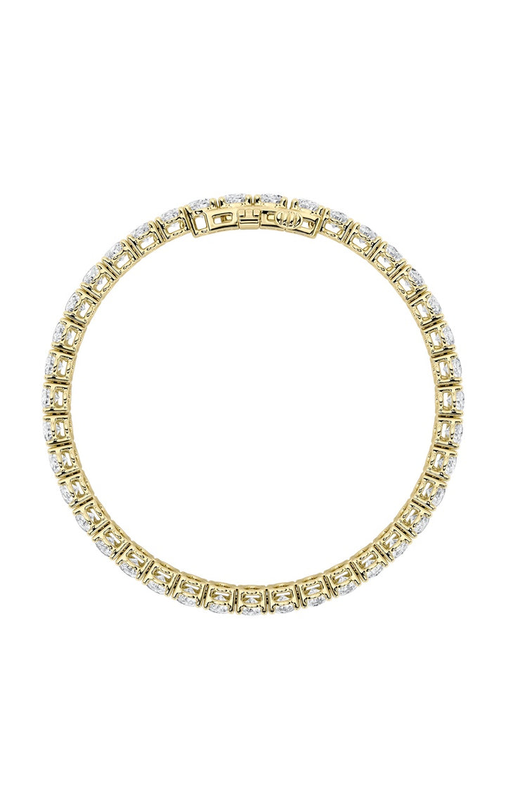15Cttw Oval Shaped Lab Grown Diamond (F/VS) East West Line Bracelet in 14K Gold