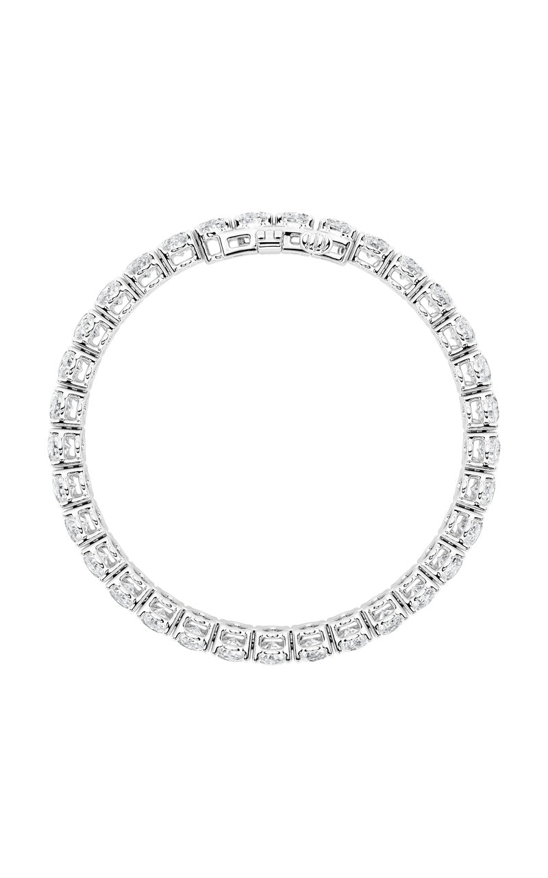 16.5Cttw Oval Shaped Lab Grown Diamond (F/VS) East West Line Bracelet in 14K Gold