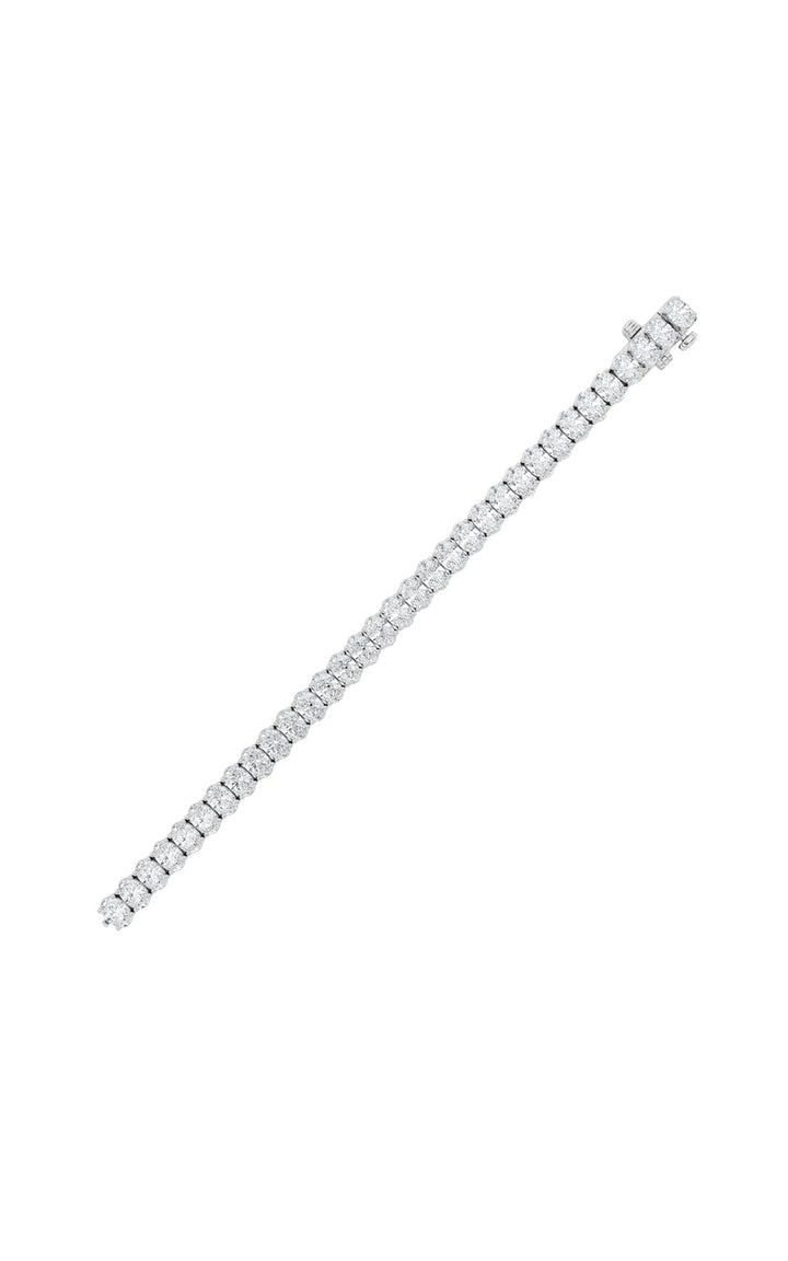 16.5Cttw Oval Shaped Lab Grown Diamond (F/VS) East West Line Bracelet in 14K Gold