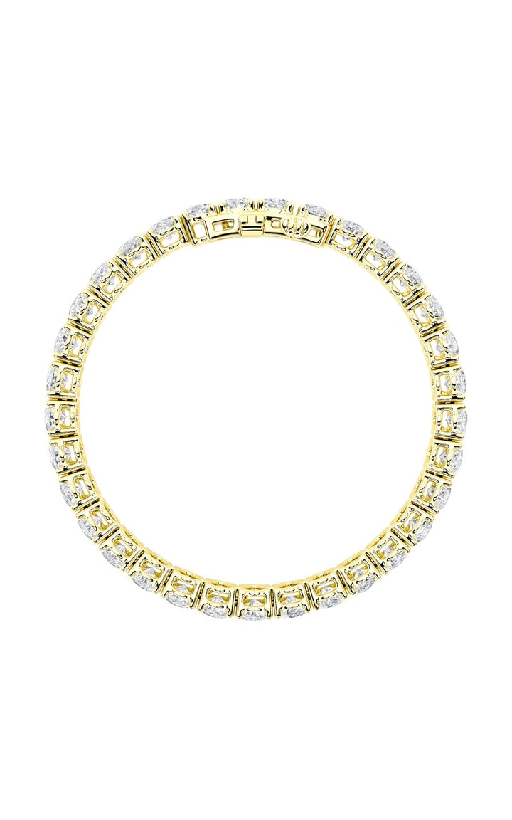 16.5Cttw Oval Shaped Lab Grown Diamond (F/VS) East West Line Bracelet in 14K Gold