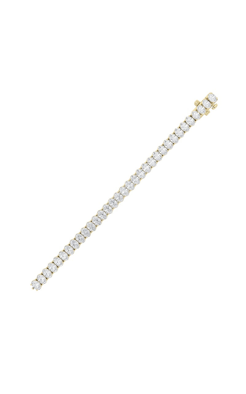 16.5Cttw Oval Shaped Lab Grown Diamond (F/VS) East West Line Bracelet in 14K Gold