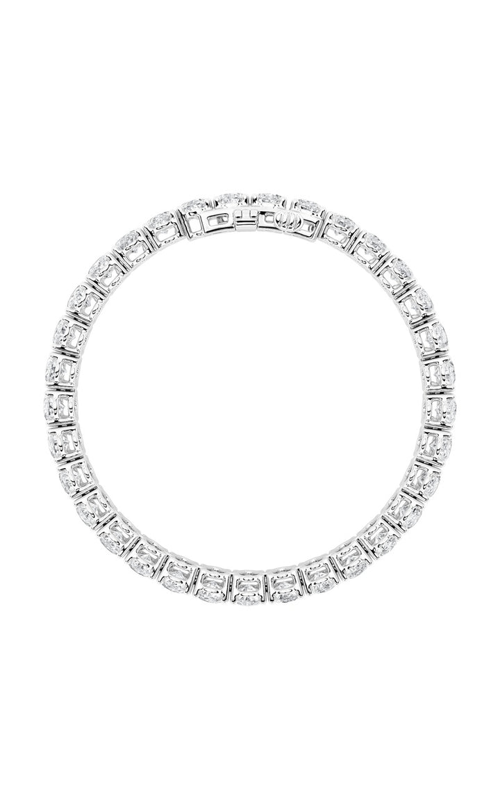 18.5Cttw Oval Shaped Lab Grown Diamond (F/VS) East West Line Bracelet in 14K Gold