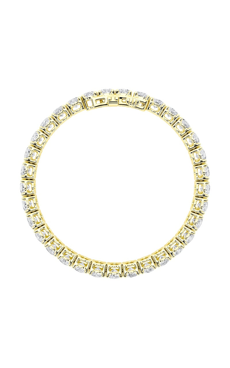 18.5Cttw Oval Shaped Lab Grown Diamond (F/VS) East West Line Bracelet in 14K Gold