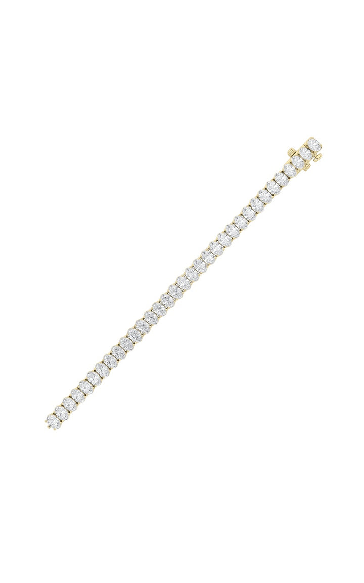18.5Cttw Oval Shaped Lab Grown Diamond (F/VS) East West Line Bracelet in 14K Gold