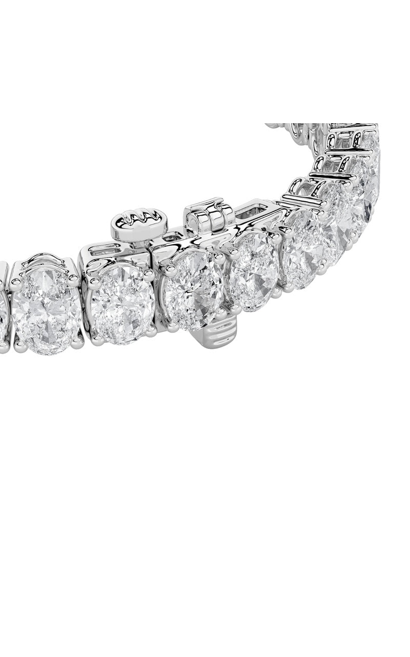 24Cttw Oval Shaped Lab Grown Diamond (F/VS) East West Line Bracelet in 14K Gold