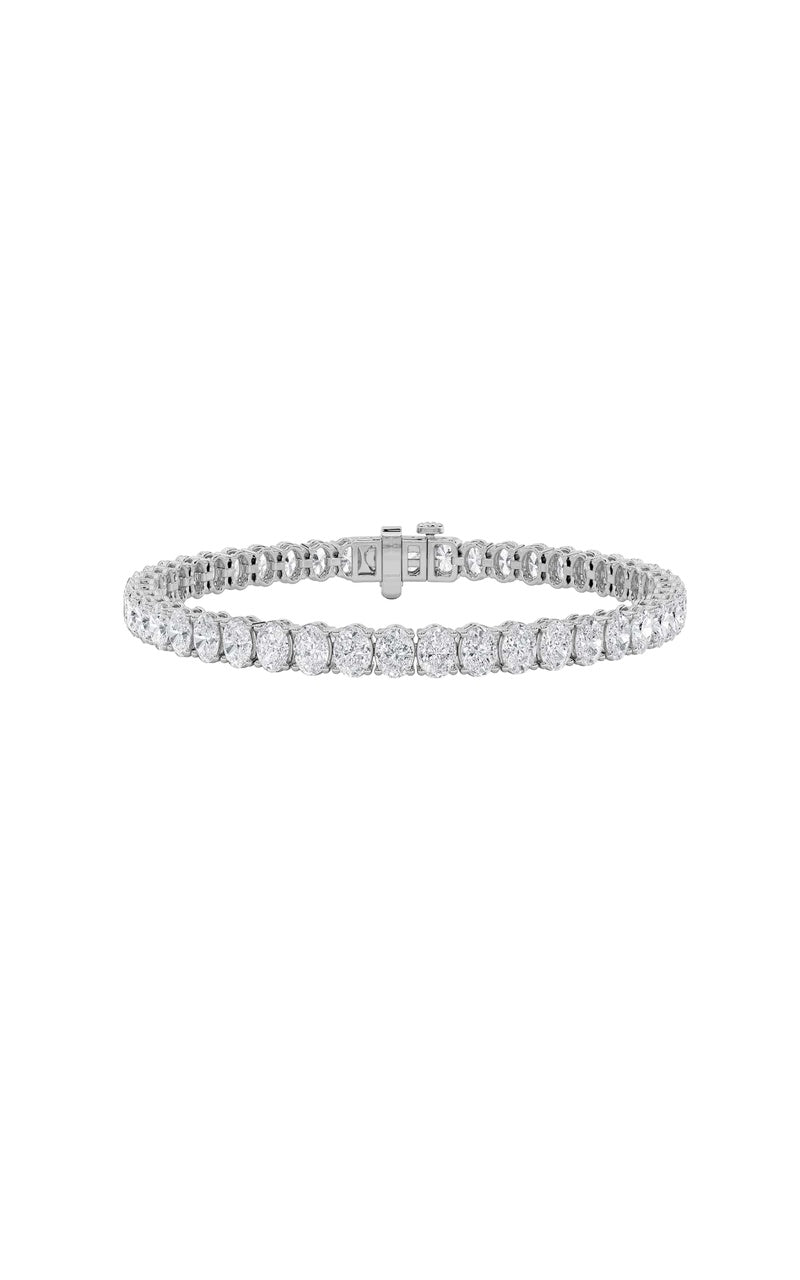 9Cttw Oval Shaped Lab Grown Diamond (G/VS) East West Line Bracelet in 14K Gold