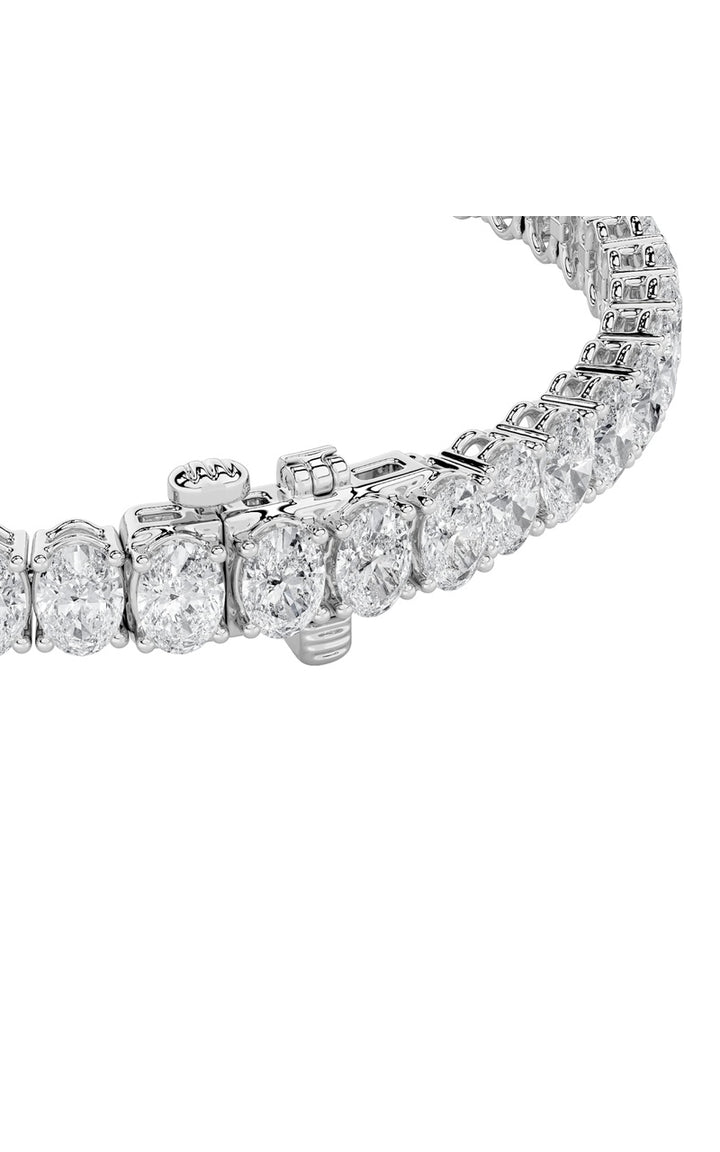 9Cttw Oval Shaped Lab Grown Diamond (G/VS) East West Line Bracelet in 14K Gold
