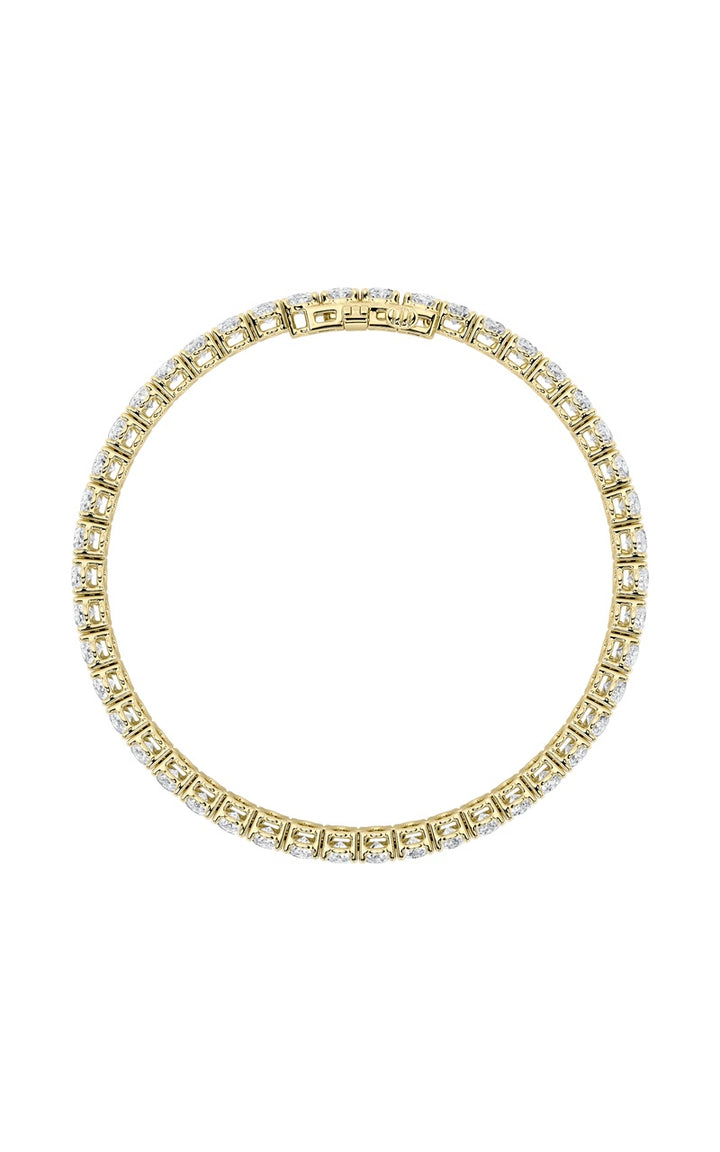 9Cttw Oval Shaped Lab Grown Diamond (G/VS) East West Line Bracelet in 14K Gold