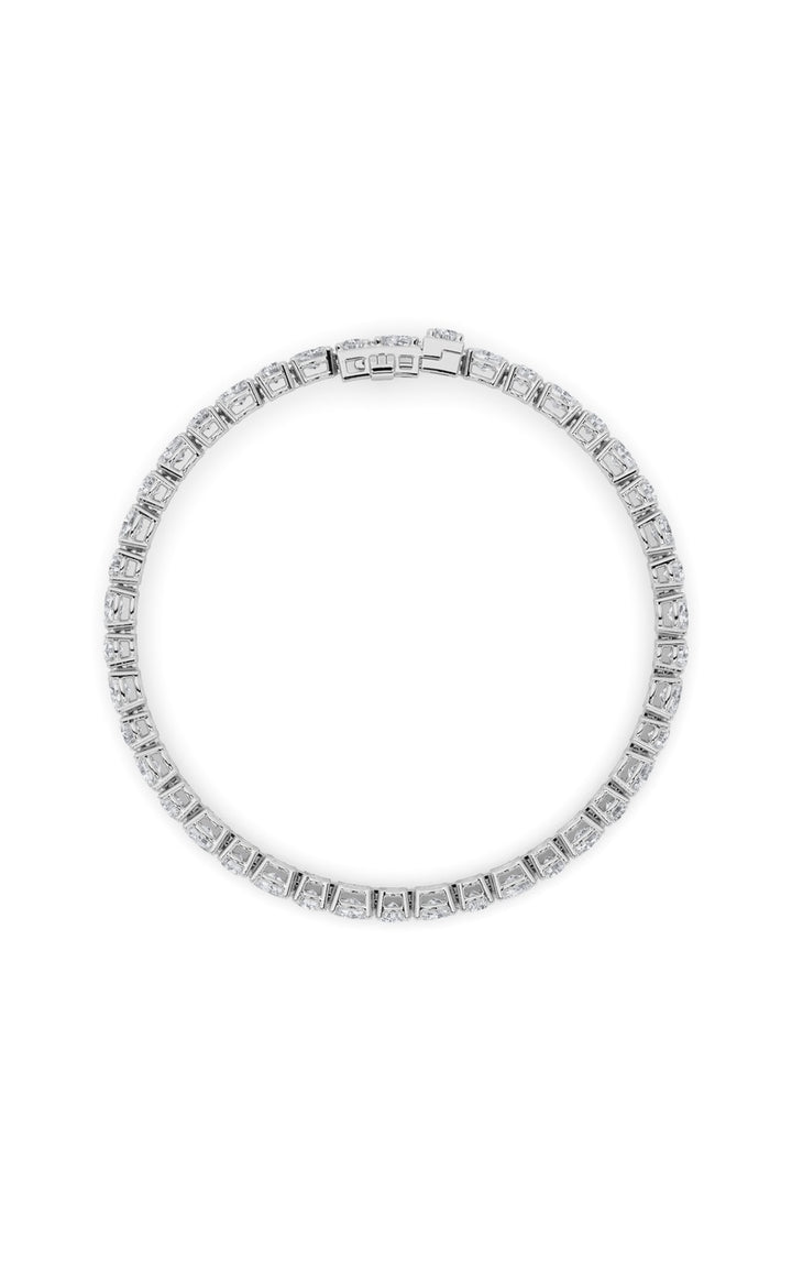 7Cttw Oval Shaped Lab Grown Diamond (F/VS) East West Bracelet in 14K Gold