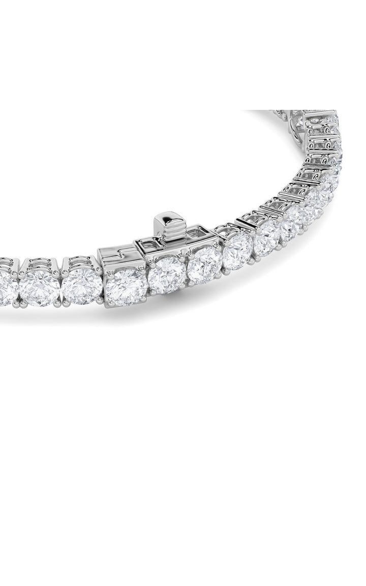10Cttw Oval Shaped Lab Grown Diamond (F/VS) East West Station Bracelet in 14K Gold