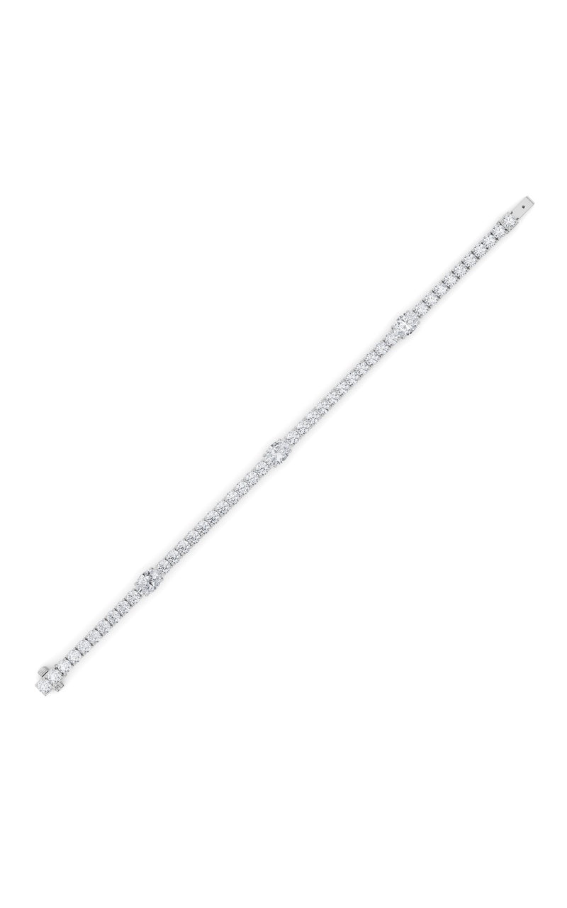 10Cttw Oval Shaped Lab Grown Diamond (F/VS) East West Station Bracelet in 14K Gold
