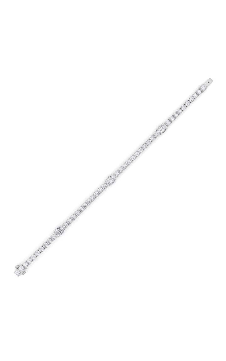 10Cttw Oval Shaped Lab Grown Diamond (F/VS) East West Station Bracelet in 14K Gold