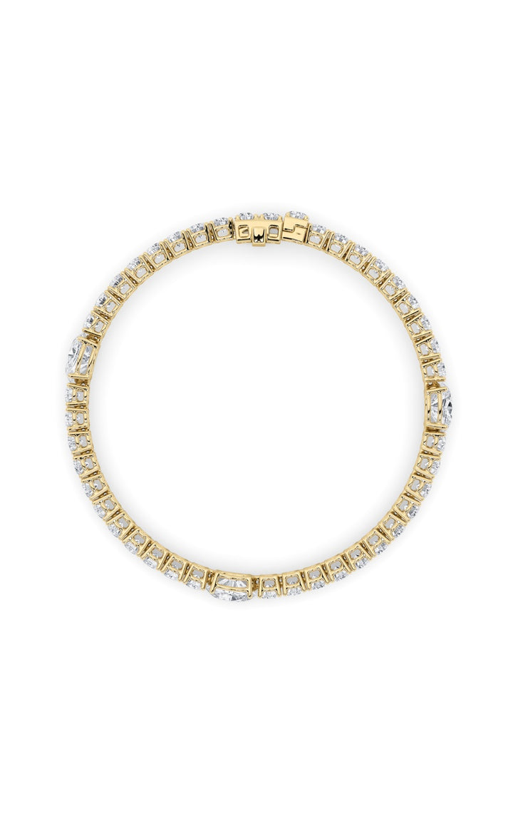 10Cttw Oval Shaped Lab Grown Diamond (F/VS) East West Station Bracelet in 14K Gold