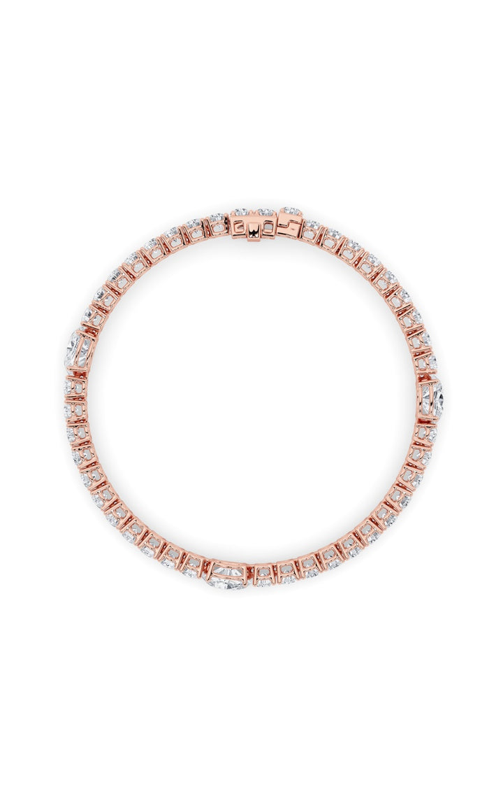 10Cttw Oval Shaped Lab Grown Diamond (F/VS) East West Station Bracelet in 14K Gold